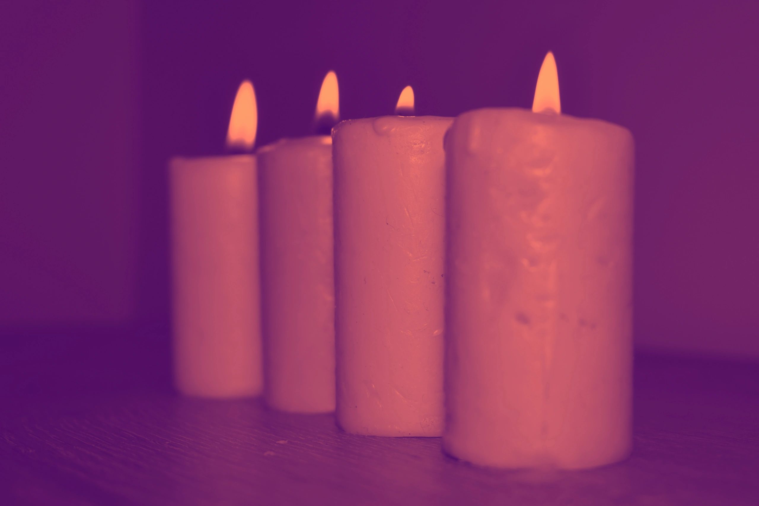 Overhead candlelight composition