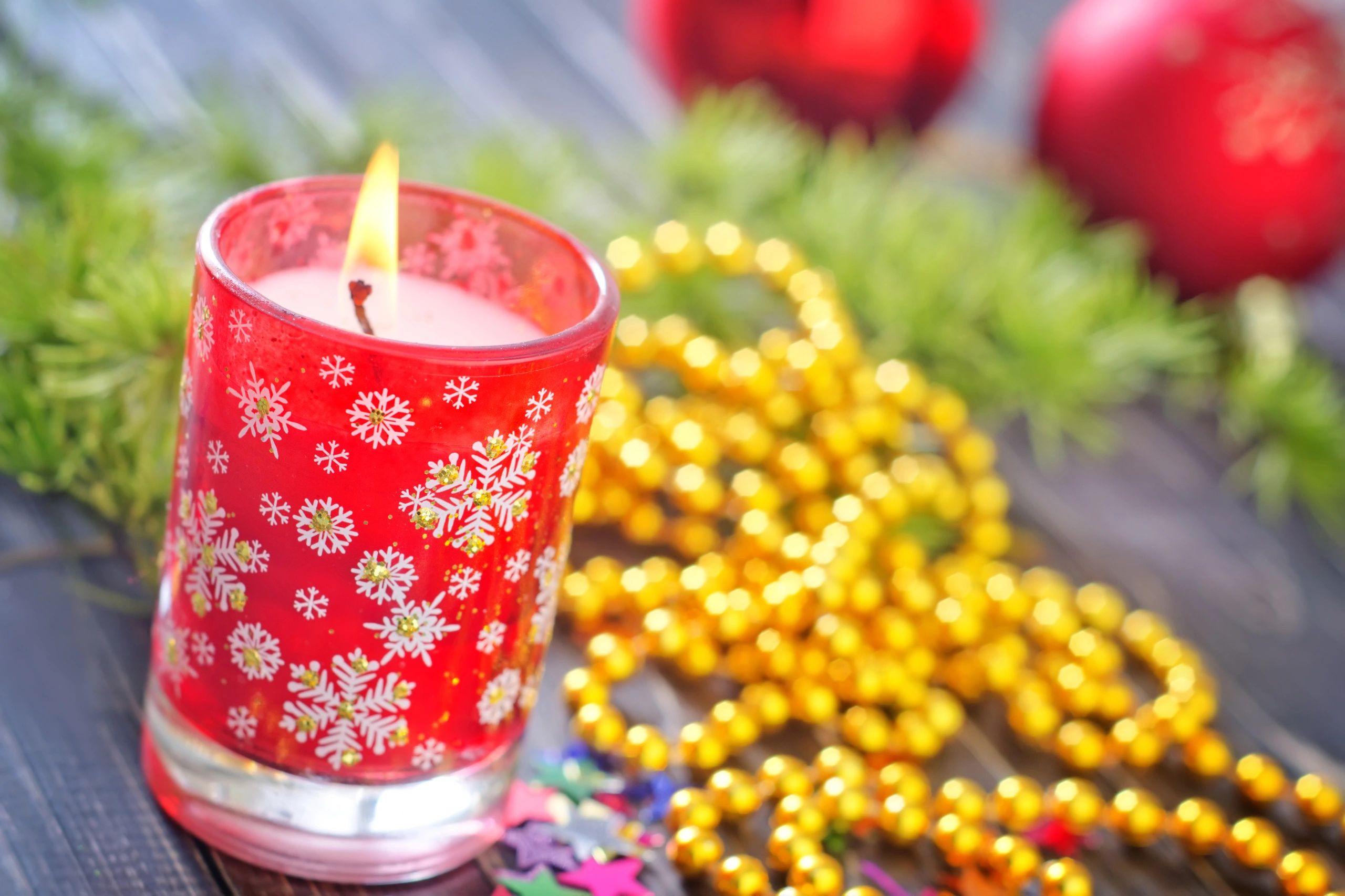 Glowing candle for mystical ritual setting